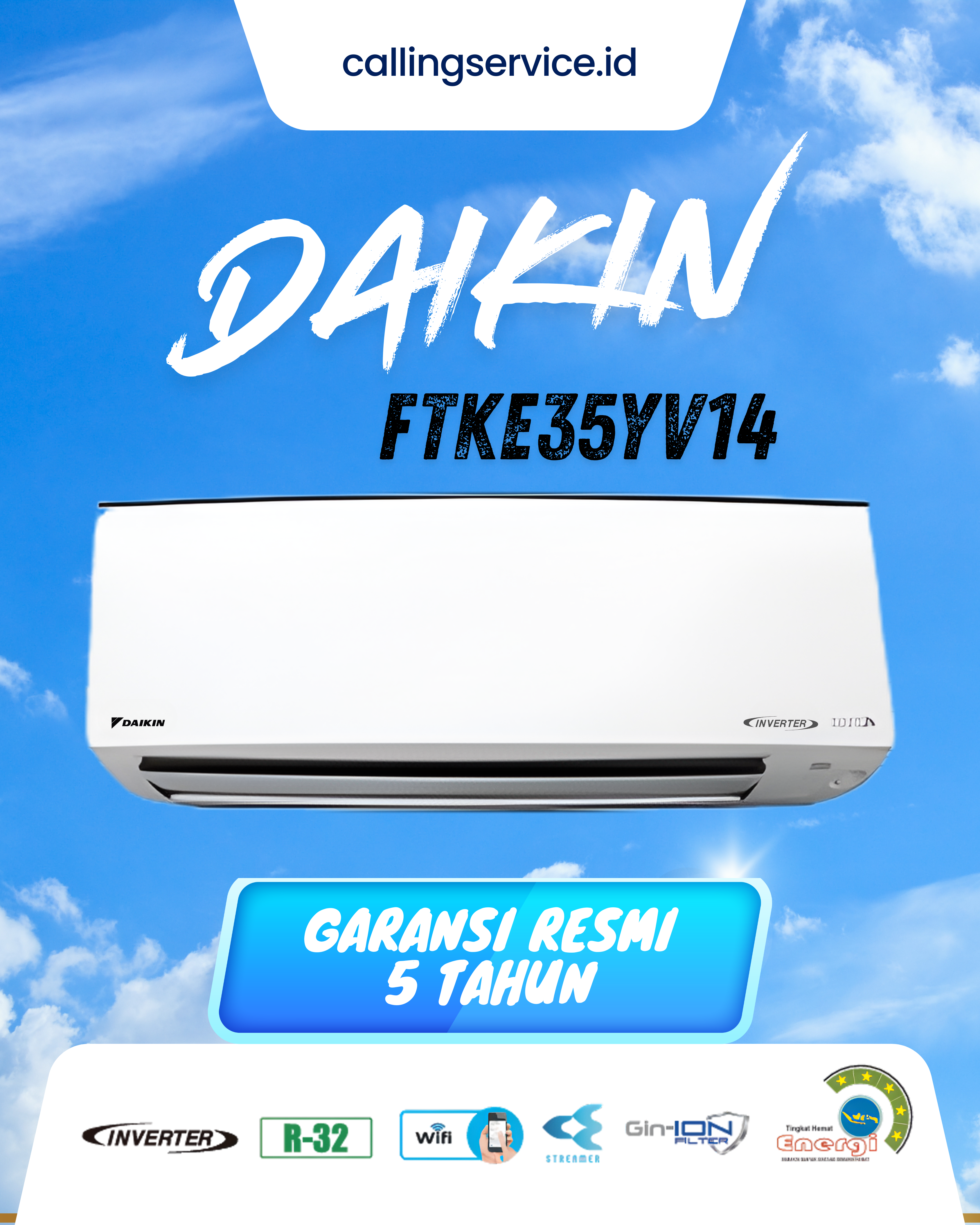 AC Daikin 1,5 PK BETA Inverter FTKE35YV14